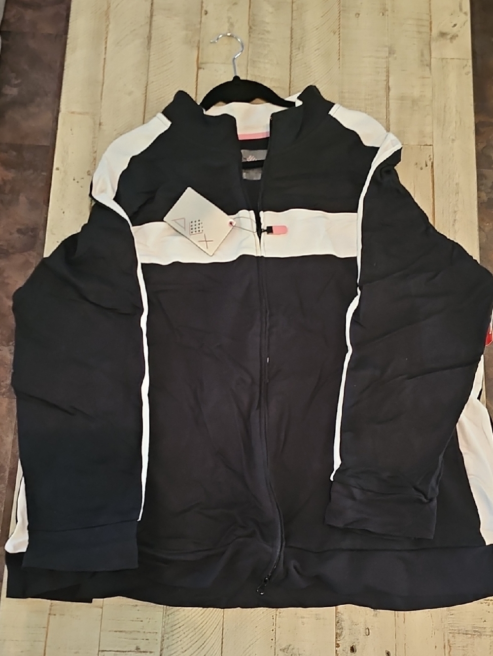 Avenue Black Jacket with White Stripe Detail